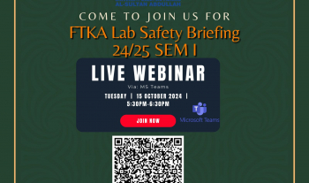 Webinar on Lab Safety Briefing for Final Year Project & Senior Design Project II, Faculty of Civil Engineering Technology, Universiti Malaysia Pahang Al-Sultan Abdullah Semester I Academic Session 2024/2025 Students on 15th October 2024